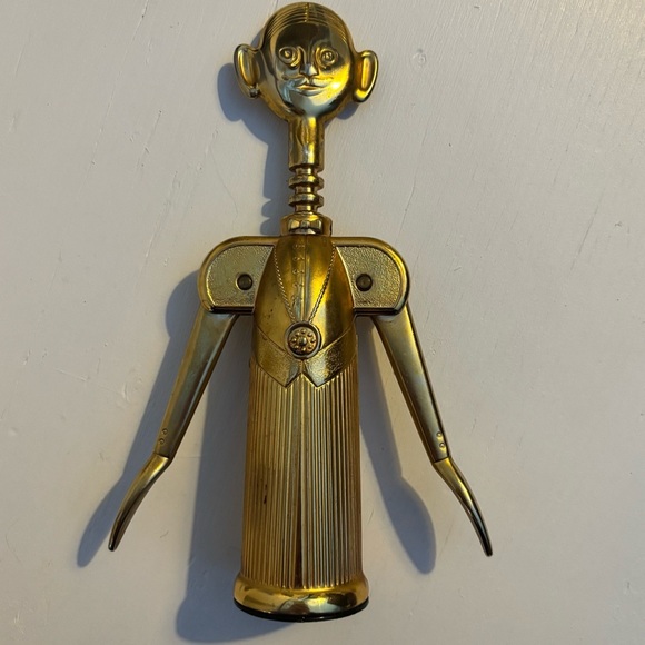 Vintage 1983 metal gold tone Pierre the Sommelier corkscrew, made in Italy - Picture 1 of 11